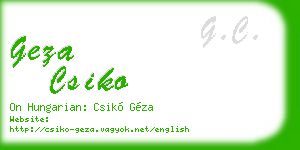 geza csiko business card